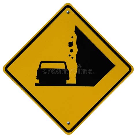 Falling Rocks Ahead Road Sign Stock Photo Image Of Caution Nature