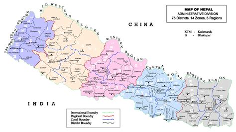 Full Administrative Map Of Nepal Nepal Full Administrative Map