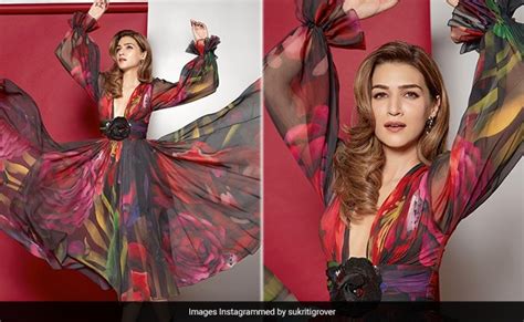 The Florals Get An Autumnal Touch In Kriti Sanons Flowy Maxi Dress