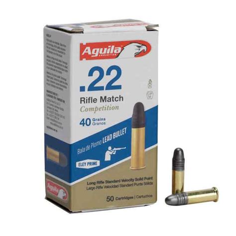Aguila Rifle Match Competition 22 Long Rifle 40gr Sp Rimfire Ammo 50