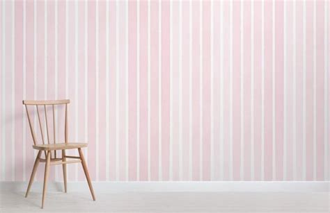 Pale Pink Striped Watercolor Wallpaper Mural Hovia Pink Geometric