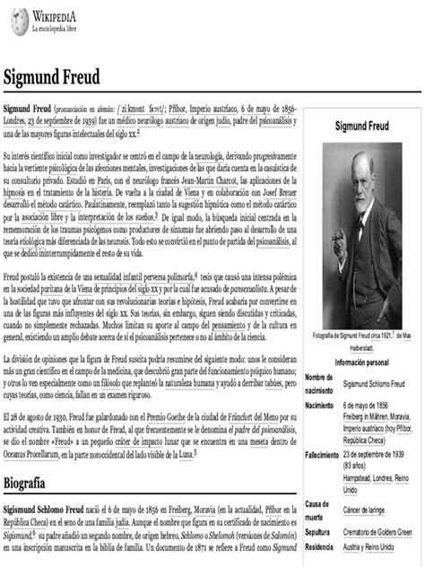 Sigmund Freud Wikipedia La Enciclopedia Libre Pdf