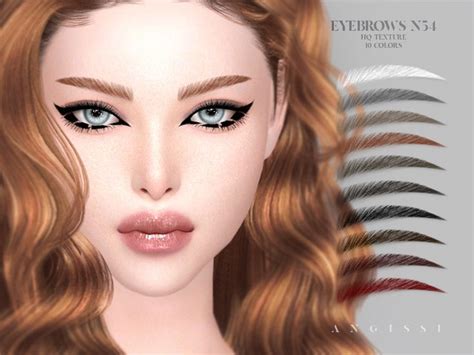 The Sims Resource Eyebrows N54 Eyebrows Eyeliner Sims 4 Cc Skin
