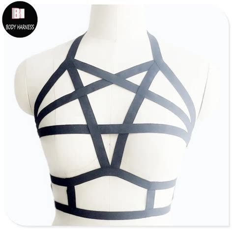 Black Body Harness Sexy Lingerie Spandex Harajuku Pastel Gothic