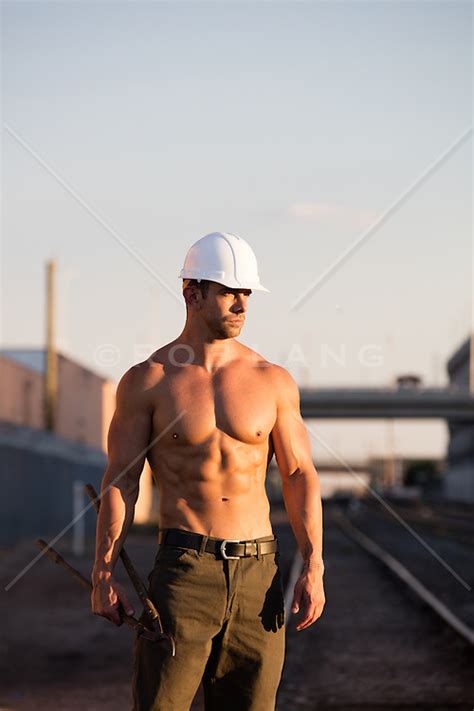 sexy muscular construction worker outdoors rob lang images