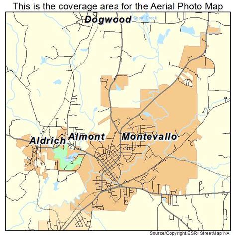 Aerial Photography Map Of Montevallo Al Alabama