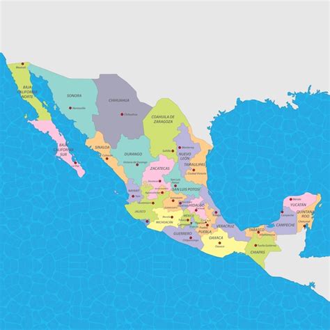 Vector De Mapa De México Vector Premium