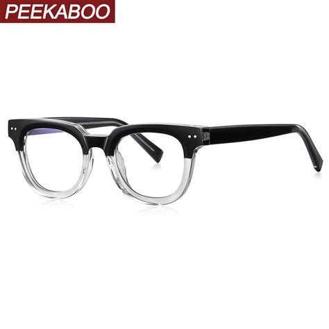 Peekaboo Tr90 Anti Blue Light Glasses For Men Retro Style Clear Lens Optical Glasses Frame Women