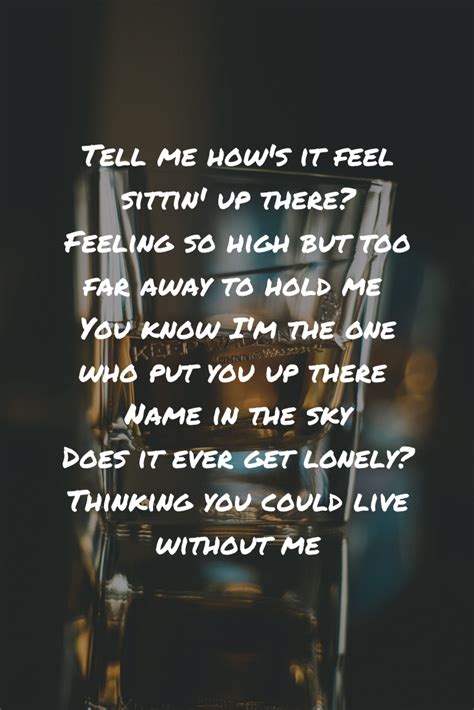 A g feeling so high, but too far away to hold me bm7 dsus2 you know i'm the one who put you up there a em7 name in the sky, does it ever get lonely? On Replay | Halsey lyrics, Song lyrics wallpaper, Music ...