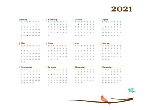 2021 Yearly Australia Calendar Design Template Free Printable Templates