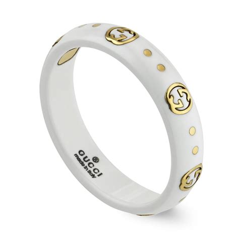 Gucci Icon 18ct White Gold Zirconia Ring Ybc679262002