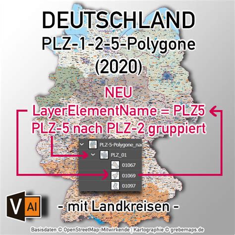Postleitzahlen Karte Deutschland 5 Stellig Plz 5 Vektorkarte 2020