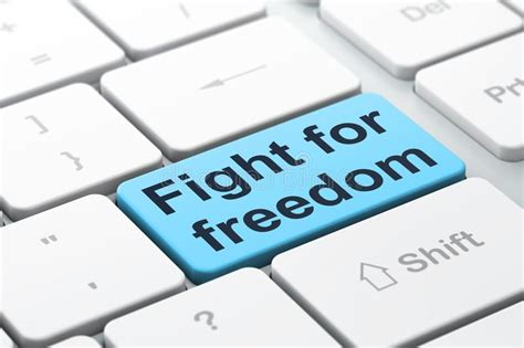 Politics Concept Fight For Freedom On Computer Keyboard Background
