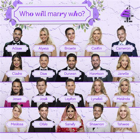 Married At First Sight Australia Cast Line Up Of Couples For