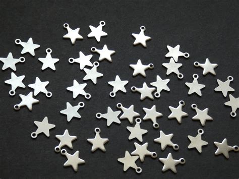 20 Pack Of 10mm 304 Stainless Steel Star Charm Steel Star Pendants