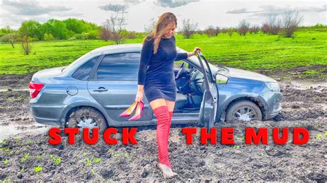 Tanya Stuck The Mud So Kate Hight Heels Trailer 2 Pedal Pumping Revving Stuck Nylon Pantyhose