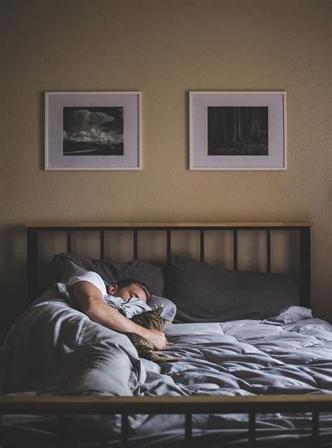 Free Download Hd Wallpaper Man Sleeping Bed Furniture Indoors