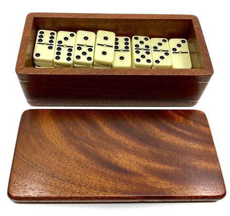 Mahogany Domino Box and Domino Set Wood Box Dominoes | Etsy