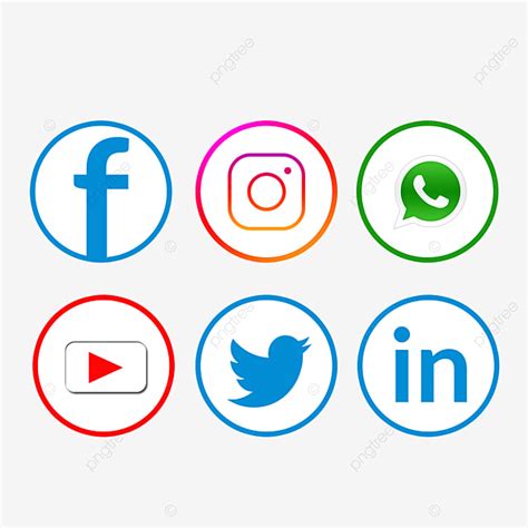 Social Media Icon Set Facebook Whatsapp Youtube Png Iconos De