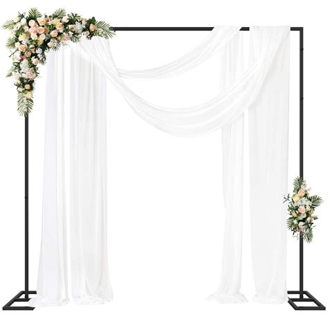 Fomcet 8ft X 8ft Backdrop Stand Heavy Duty With Base Black Portable