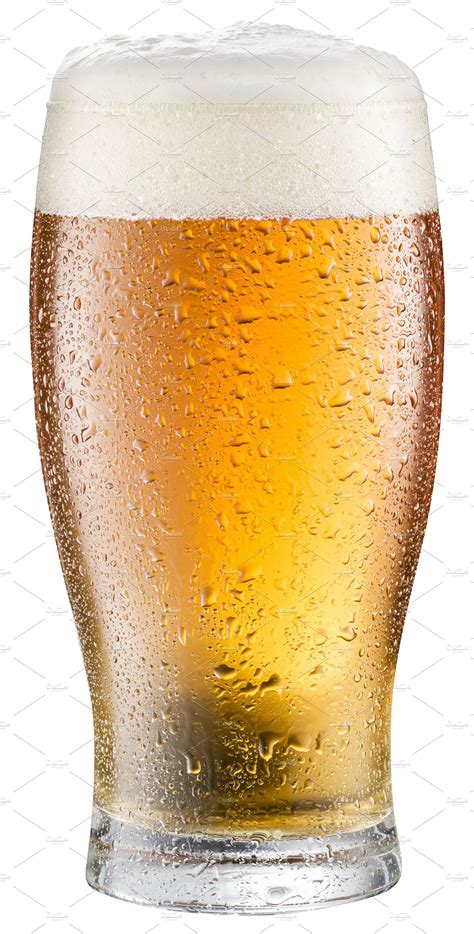 Glass Of Cold Beer On A White Stock Photo Containing Beer And Pint