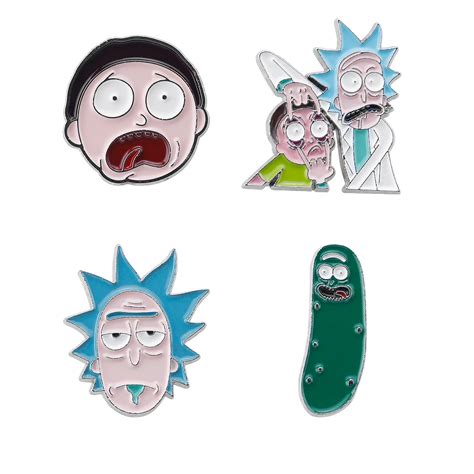 buy rick and morty pins pickle rick morty enamel lapel pins cartoon fans backpack clothes
