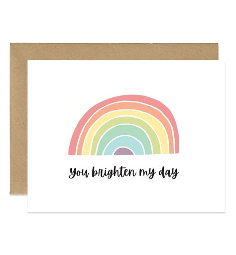You Brighten My Day Card Greeting Card Collection Printed Envelopes