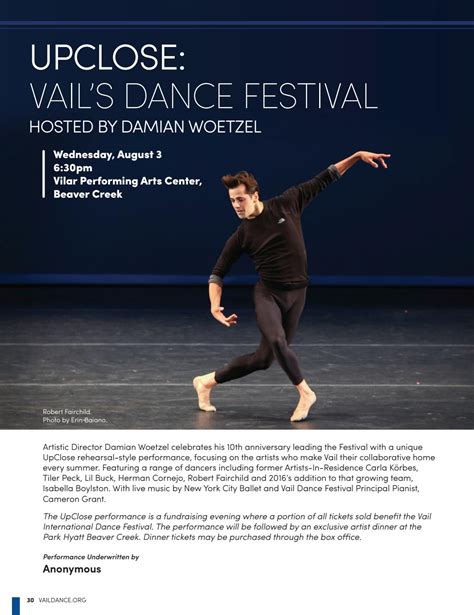 Vail International Dance Festival 2016 Program By Vail Valley Foundation Issuu