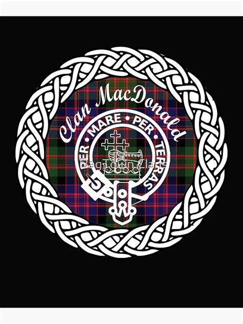 Clan Macdonald Surname Last Name Tartan Crest Badge Poster By Ljrigby