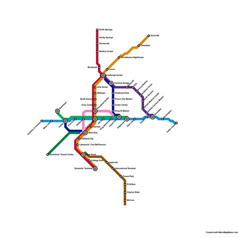 I Made A Map Of How Atlantas Rail Map Could Realistically Look In