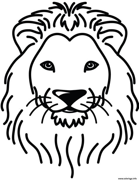 Coloriage Lion Portrait