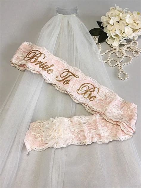 bachelorette sash and veil set lace bride to be sash bridal shower t for bride 2553384
