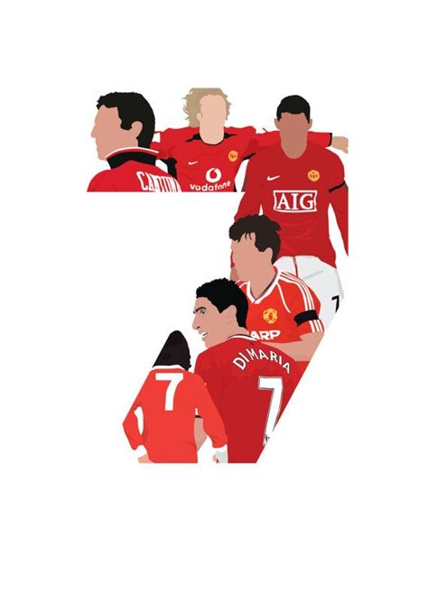 Manchester United Number 7 A3 Poster By Footyillustrations