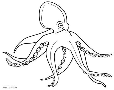 An octopus with ornate patterns on its body. Printable Octopus Coloring Page For Kids