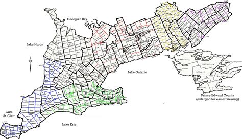 Map Of Ontario Counties And Districts