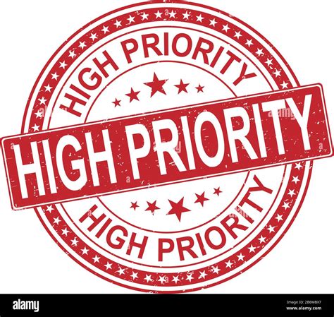 High Priority Ink Vector Stamp Illustration Isolated On White