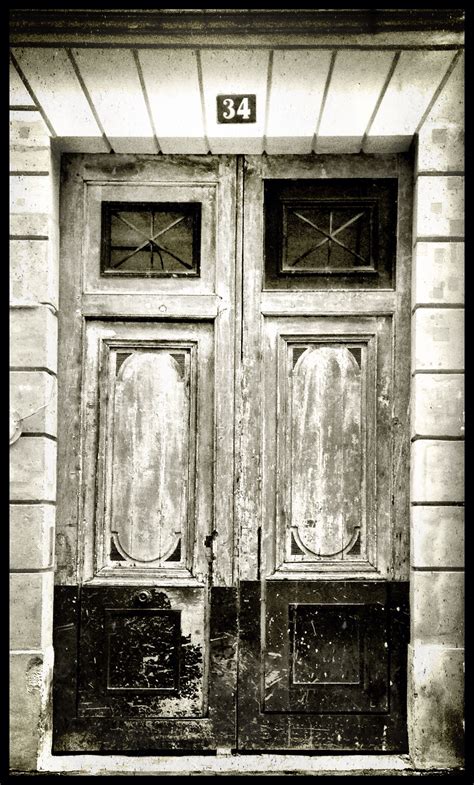 Doors Black And White Photography Of A Worn Vintage Door In Paris