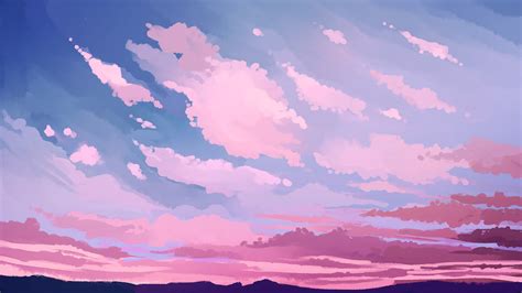 Download 1920x1080 Anime Landscape Sky Clouds Wallpapers