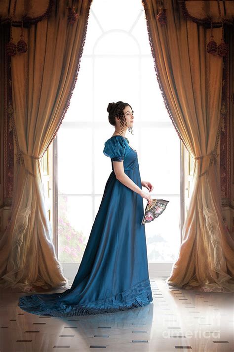 Regency Woman Full Length In Profile At The Window Photograph By Lee