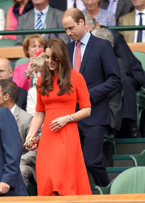 Kate Middleton Wearing A Red Dress At Wimbledon Popsugar Fashion