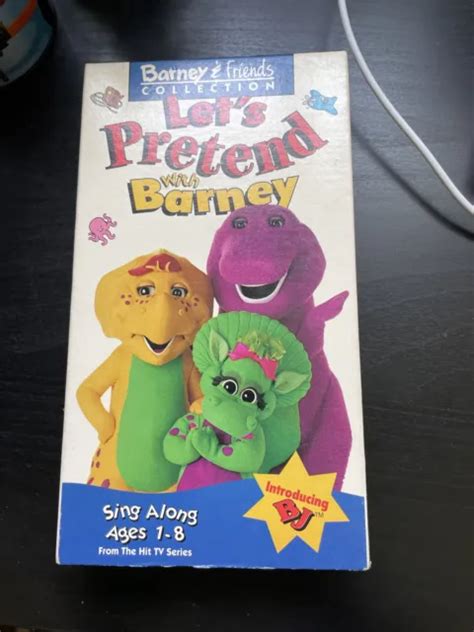 Barney And Friends Lets Pretend With Vhs Video Tape Rare Lyons Sing