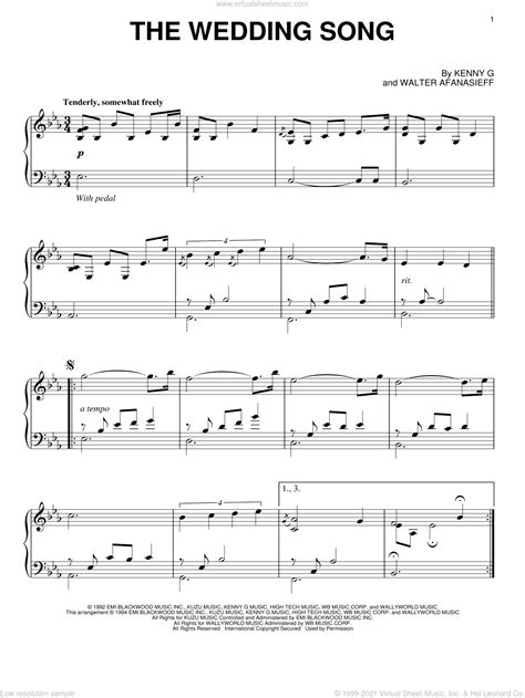 G The Wedding Song Sheet Music For Piano Solo Pdf Interactive