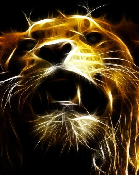 Fractal Lion 2 Digital Art By Wade Aiken Fine Art America