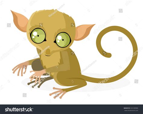 Pygmy Tarsier Primate Big Eyes Little Cute Monkey Stock Vector Illustration 325100900 Shutterstock