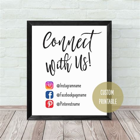 Connect With Us Social Media Sign 8x10 Small Business Craft Etsy