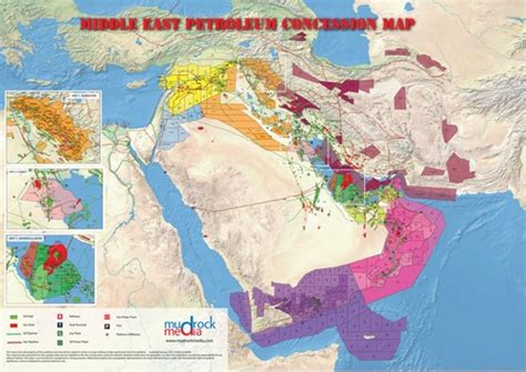 Middle East Oil And Gas Map A4 Size