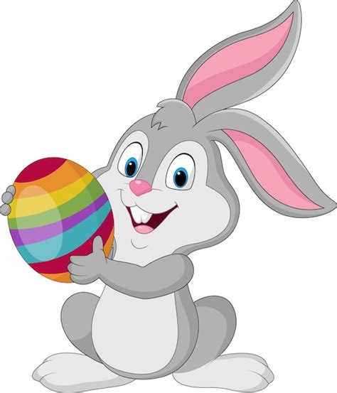 Premium Vector Cute Rabbit With Easter Egg