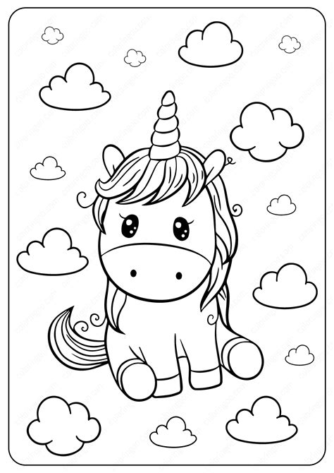Cute Unicorn Coloring Page | Unicorn coloring pages, Coloring pages, Cute coloring pages