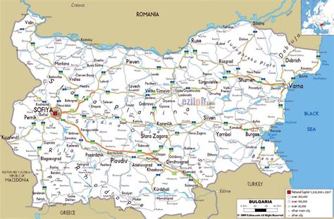 Large Road Map Of Bulgaria With Cities And Airports Bulgaria Europe