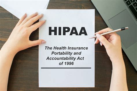 American recovery and reinvestment act of 2009, and their implementing regulations at 45 c.f.r. Paper With Hipaa The Health Insurance Portability And Accountability Act Of 1996 On A Table ...